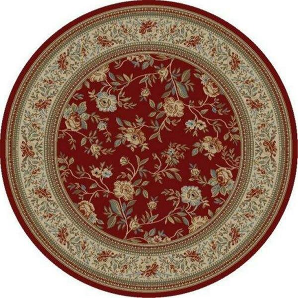 Concord Global Trading 7 ft. 10 in. Ankara Floral Garden - Round, Red 62209